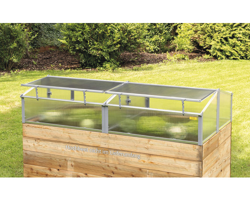 Extension de parterre surélevé avec deux couvercles rabattables pour parterres surélevés