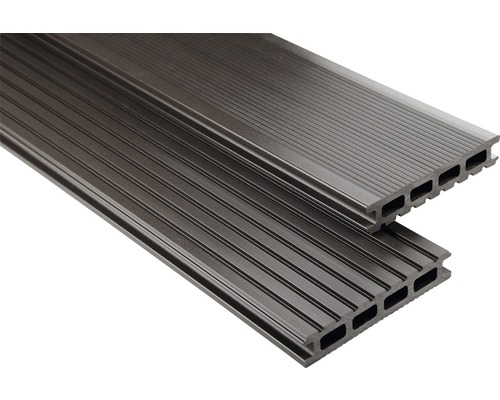 Planche pour terrasse WPC Konsta Primera gris-marron lisse 26x145x5600 mm Planche pour terrasse WPC Konsta Primera gris-marron lisse 26x145x5600 mm