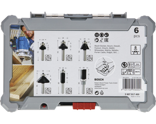 Jeu de fraises Bosch avec six pièces dans une valise