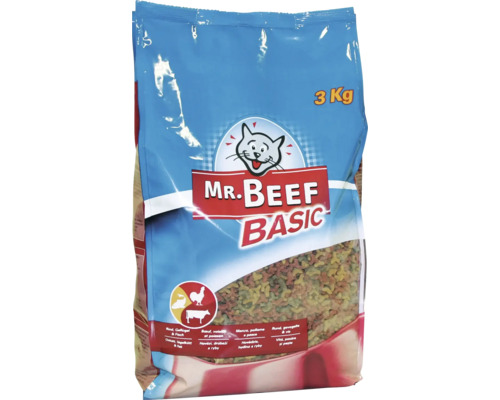 Mr. Beef Katzenfutter trocken Mix Basic 3 kg Mr. Beef Basic Katzenfutter, 3 Kilogramm Packung