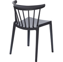 Chaise en plastique noire avec dossier