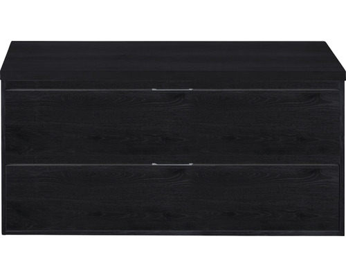 Schwarzer Waschtischunterschrank mit zwei Schubladen