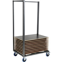 Chariot à panneaux avec plusieurs plaques en bois