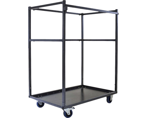 Chariot roulant avec une surface de chargement et un cadre en acier