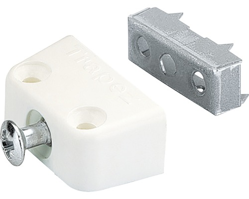 Ferrure en trapèze blanc 15,8x40x20,5 mm, 10 pièces Connecteur d''angle trapèze avec vis et support métallique