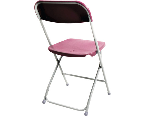 Chaise pliante avec cadre métallique et assise en plastique