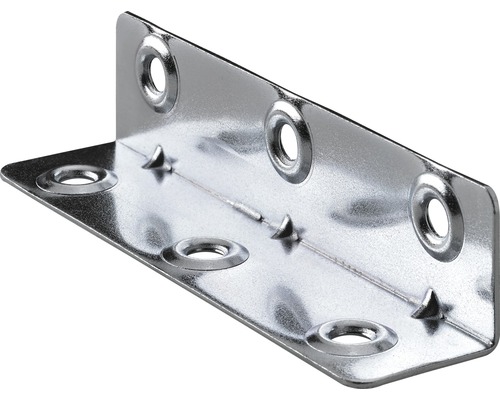 Hettich Cornière longue galvanisée 20 x 20 x 85 mm 30 pièces Equerre de fixation avec trous pour la fixation