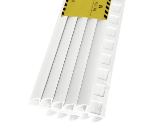 PVC Viertelkreisprofil Objekt-Fliesenschiene 10er Pack weiss 10 mm 300 cm