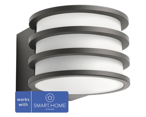 Applique extérieure LED Hue Lucca 9.5 W 806 lm anthracite Compatible avec SMART HOME by hornbach