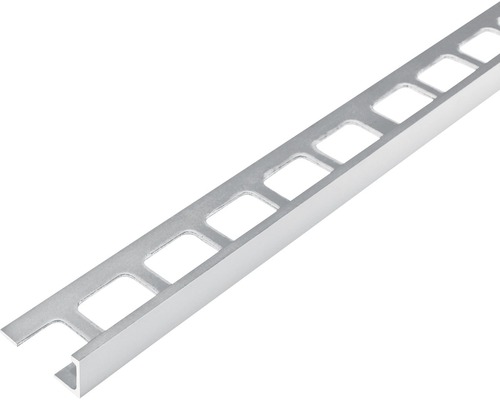 Fliesenprofil aus Aluminium mit quadratischen Aussparungen
