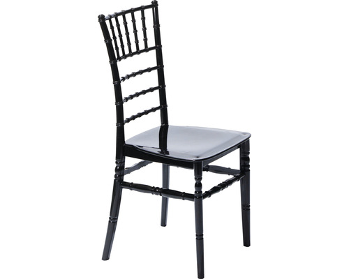 Chaise noire empilable en plastique