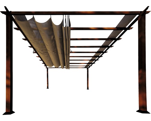 Pergola avec toit en tissu pour l''ombrage