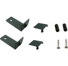 Matériel de fixation composé d''équerres, de capuchons et de vis
