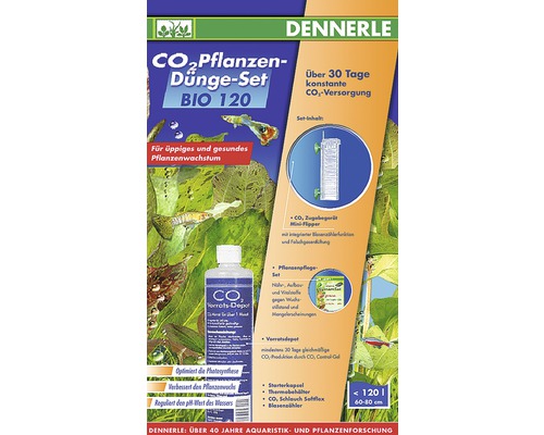 Dennerle Set d''engrais pour plantes CO2 Bio 120 pour aquariums de 60 à 80 cm