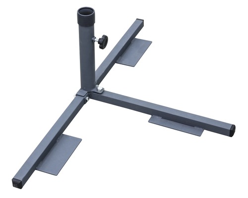 Support de parasol en acier avec trois pieds et vis de blocage