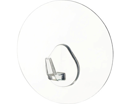 Crochet adhésif transparent pour la fixation sur des surfaces lisses