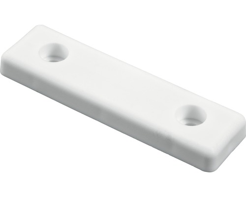 Patin pour meuble en plastique à visser 50x14x5 mm, blanc