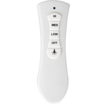 Fernbedienung für Deckenventilator mit den Einstellungen Hoch, Mittel, Niedrig, Aus und Licht