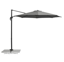 Parasol déporté avec toile grise et pied stable