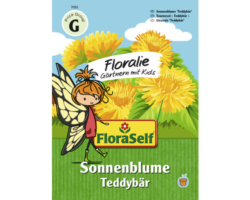 FloraSelf Floralie Gärtnern mit Kids Blumensamen Zwerg-Sonnenblume 'Teddybär'