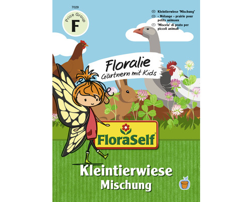 FloraSelf Floralie Jardiner avec des enfants Prairie pour petits animaux pour cochons d‘Inde, poules, etc.