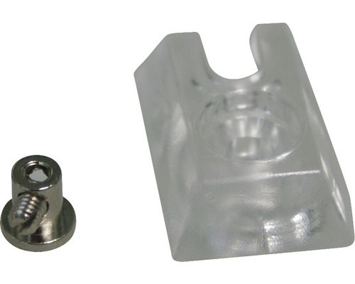 Sabot de serrage SOLUNA en plastique & métal pour guidage latéral 16 & 25 mm transparent Sabot de serrage SOLUNA en plastique & métal pour guidage latéral 16 & 25 mm transparent