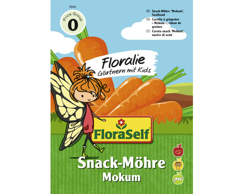 FloraSelf Floralie Jardiner avec des enfants Graines de légumes carottes 'Mokum' ruban de graines