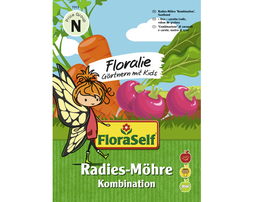 FloraSelf Floralie Gärtnern mit Kids Gemüsesamen Karotte & Radieschen Saatband