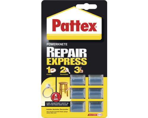 Pâte à réparer Pattex Powerknete Repair Express 6 x 5 g Emballage de mastic réparateur express Pattex