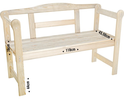 Banc de jardin en bois avec dimensions