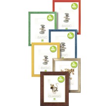 Mehrere Bilderrahmen in verschiedenen Farben und Ausführungen.