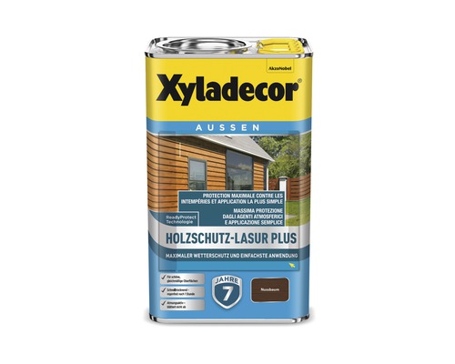 Lasure de protection du bois Xyladecor Plus pour l''extérieur, coloris noyer