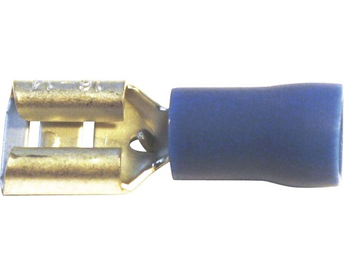 Douille plate à enficher bleue 6,3 mm 100 unités Cosse plate femelle isolée