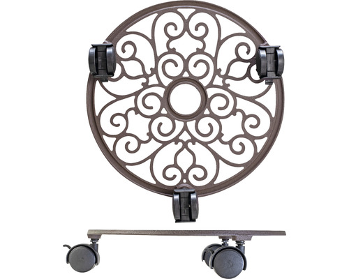 Support à plantes en métal avec roulettes