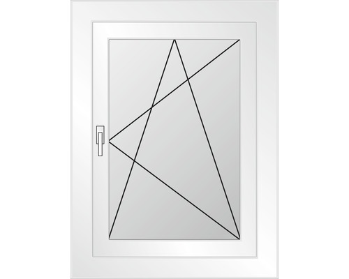 Fenêtre en plastique blanche avec poignée de fenêtre et parcloses