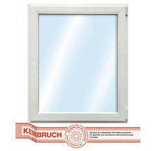 Weisses Kunststofffenster mit Einbruchschutz-Siegel