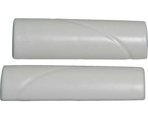 Zwei weisse Badewannengriffe für die Montage.