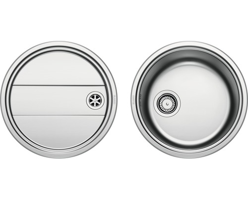 Évier Blanco RONDOSET lxp 930x460 mm acier inoxydable finition brossée 513310 Évier en acier inoxydable avec égouttoir et cuve