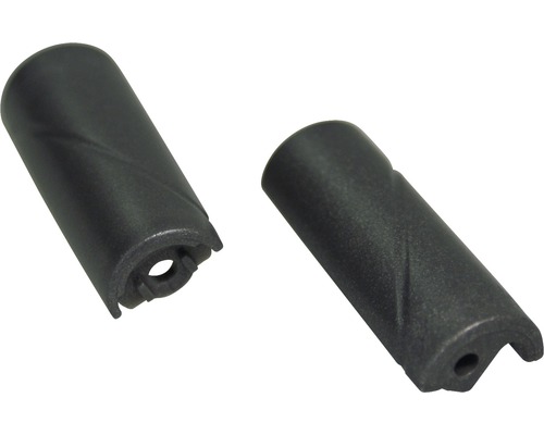 Fixation de sécurité SOLUNA pour connecteur de cordon en plastique anthracite Deux supports cylindriques noirs pour outils
