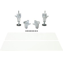 Kit de fixation composé de pieds, supports, vis et caches