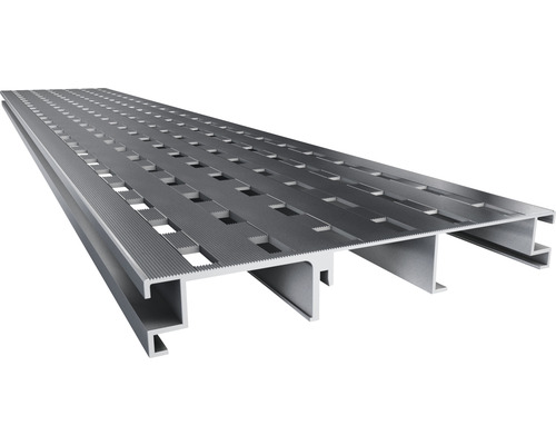 Drainage- und Belüftungsprofil 26x150x1900 mm Metallrost mit rechteckigen Ausschnitten