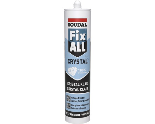 Adhésif et enduit Fix All Soudal cristal 290 ml