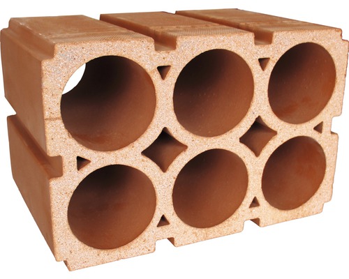 Weinregal aus Terrakotta mit sechs Fächern