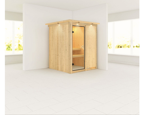 Sauna modulaire Karibu Norina sans poêle, avec couronne