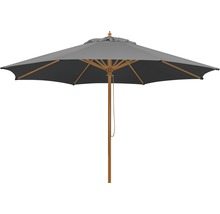 Parasol de jardin gris avec mât en bois