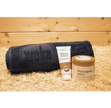 Set de bien-être avec lotion au miel, sel de gommage et serviette