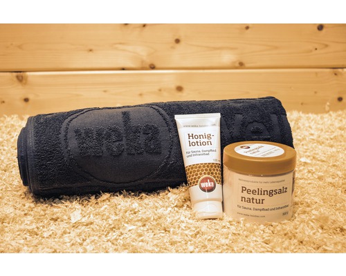 Wellness Set mit Honig Lotion, Peelingsalz und Handtuch