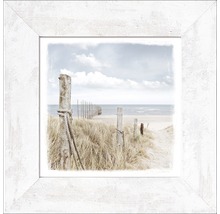 Gerahmtes Wandbild mit Dünenlandschaft und Meer