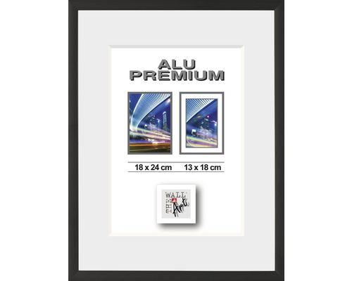 Cadre Alu Duo noir 18x24 cm