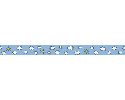 Frise 36859-1 Only Borders nuages soleil bleu clair 5 m x 5 cm